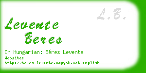 levente beres business card