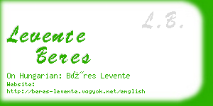 levente beres business card